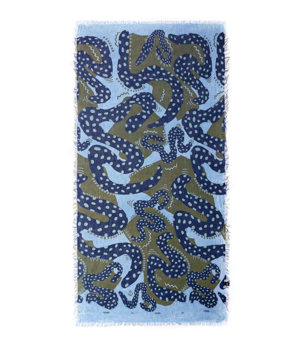 Foulard in fibra di Bamboo Haring Azzurro Cielo - immagine 2