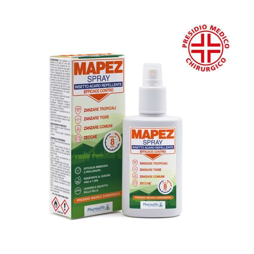 Mapez Spray ANTI-zanzare EFFICACE insetti e zecche