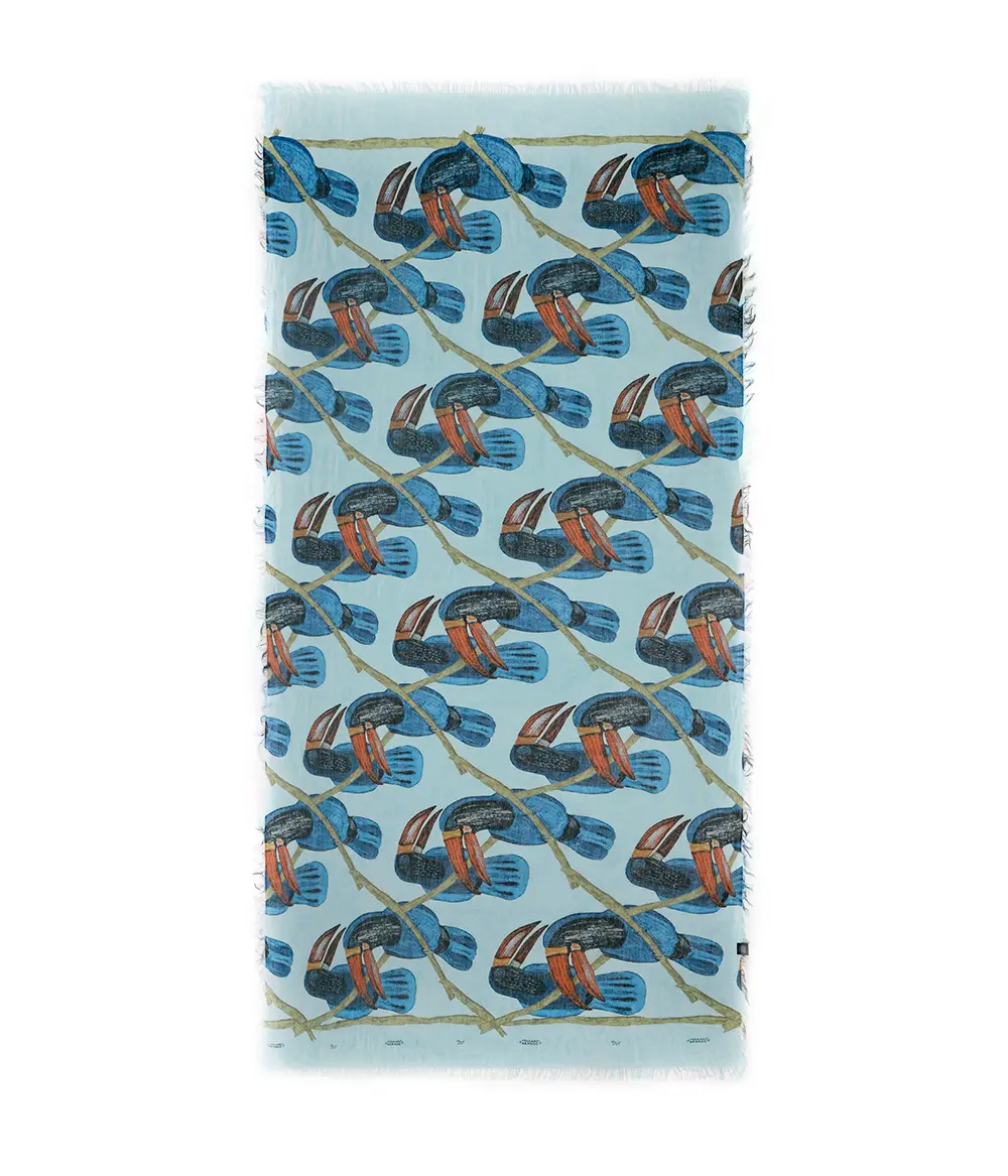 Foulard in fibra di Bamboo Magritte Celeste - immagine 2