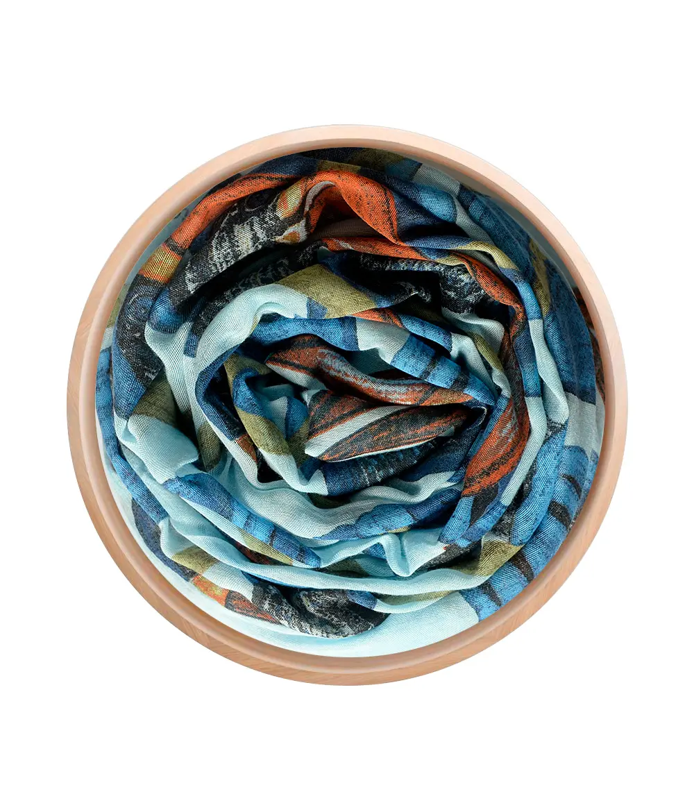 Foulard in fibra di Bamboo Magritte Celeste