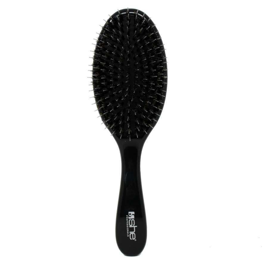 SHE spazzola professionale districante extension ovale nero lucido