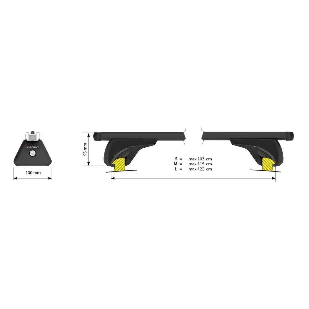 Barre Portatutto Portapacchi per auto Nordrive M Railing Chiuso - immagine 3