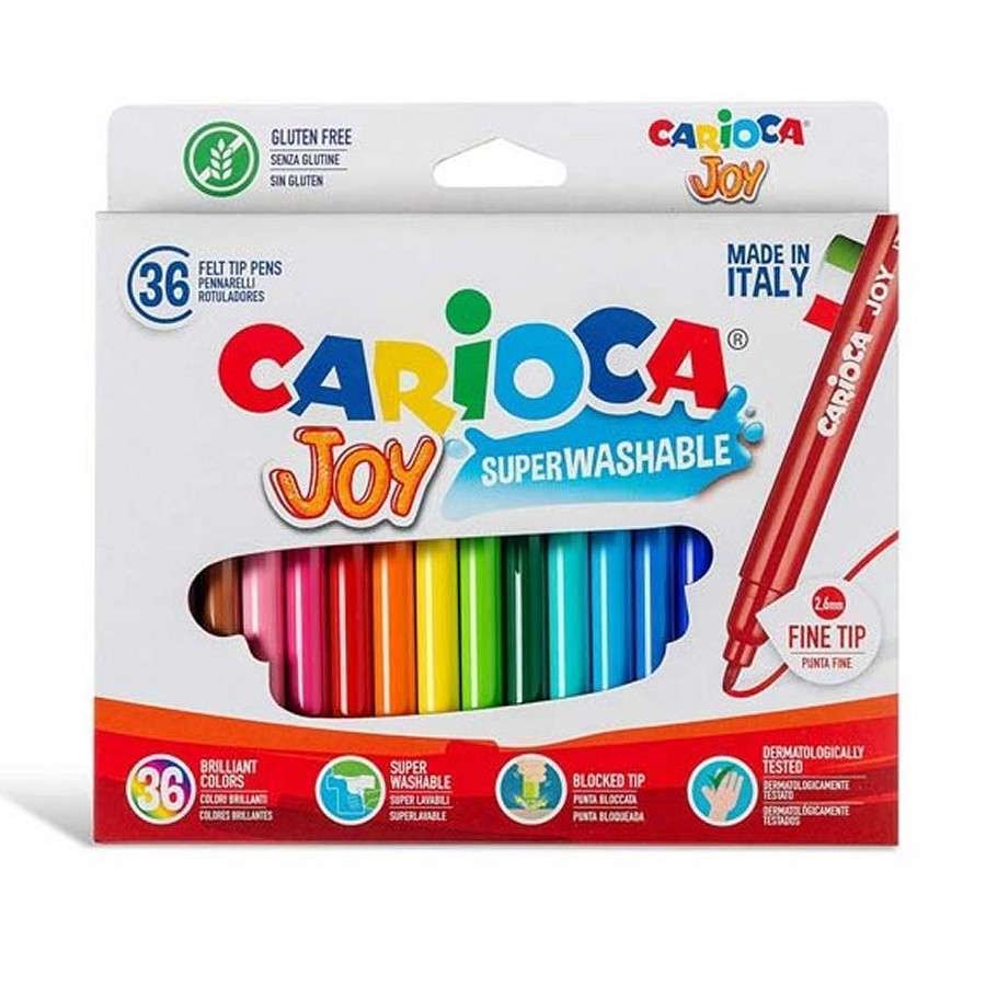 Pennarelli Carioca Joy superlavabili Ø 2,6 mm conferzione da 36 colori assortiti