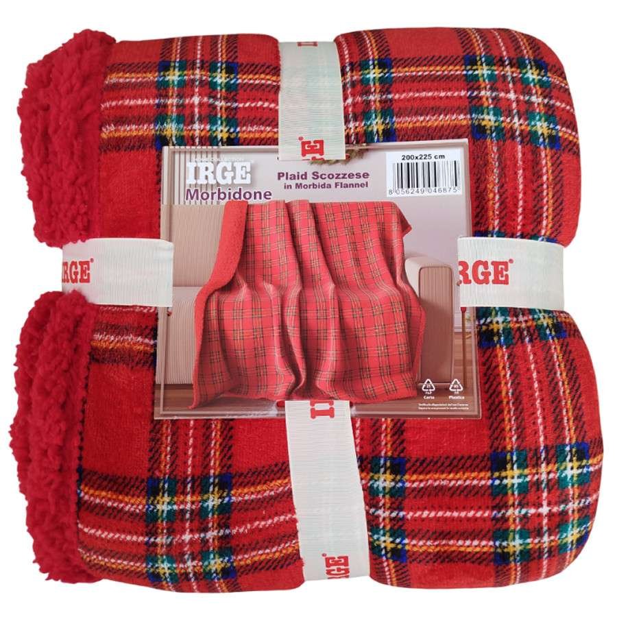 Plaid Matrimoniale Scozzese Irge Natalizio in Morbida Flanella