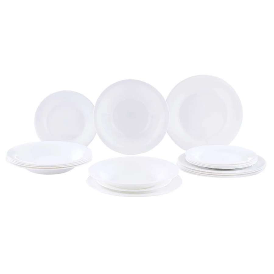 Servizio Piatti in Vetro Opale temperato 18 pz Set Elba