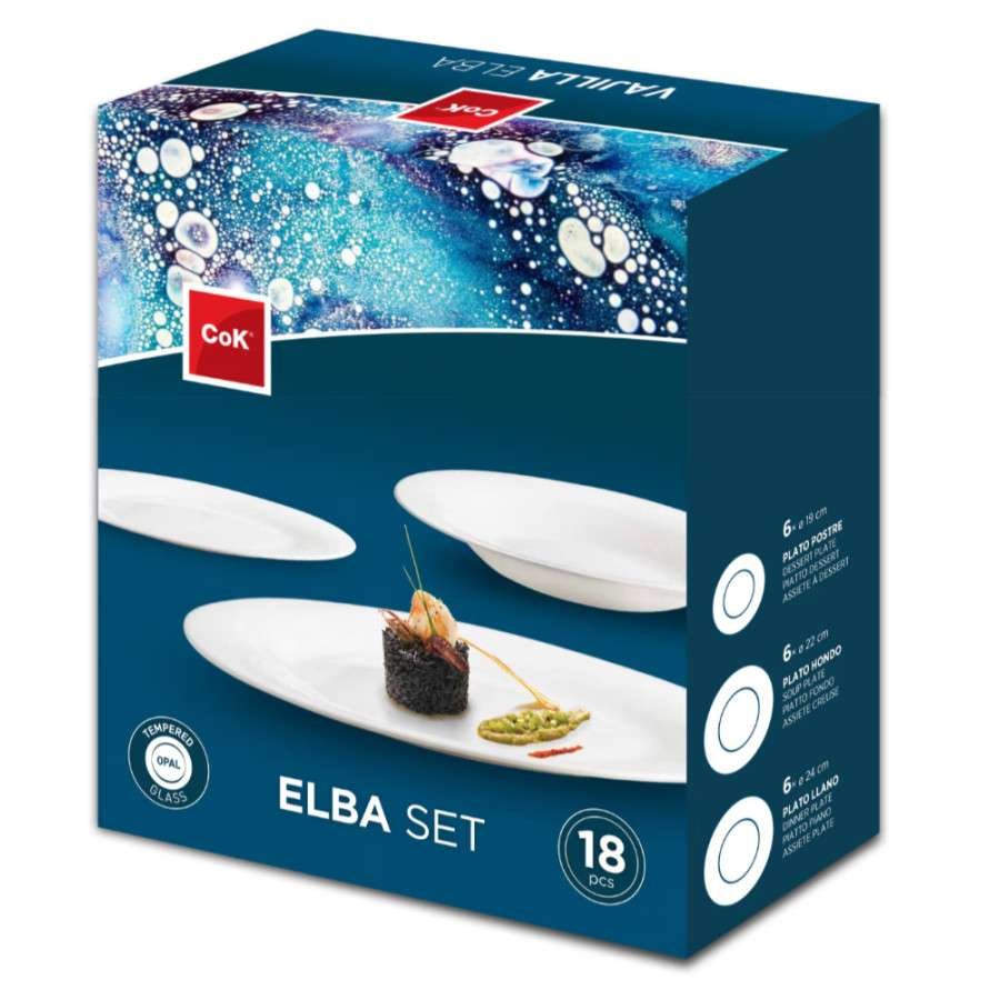 Servizio Piatti in Vetro Opale temperato 18 pz Set Elba