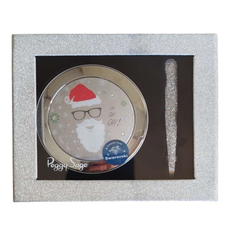 Set scatola doppio specchio specchietto da trucco e pinzette Natale