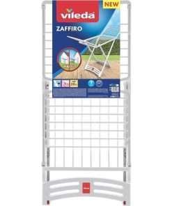 Vileda Zaffiro Stendibiancheria da Pavimento Stendino a Cavalletto da Esterno con Ruote Richiudibile
