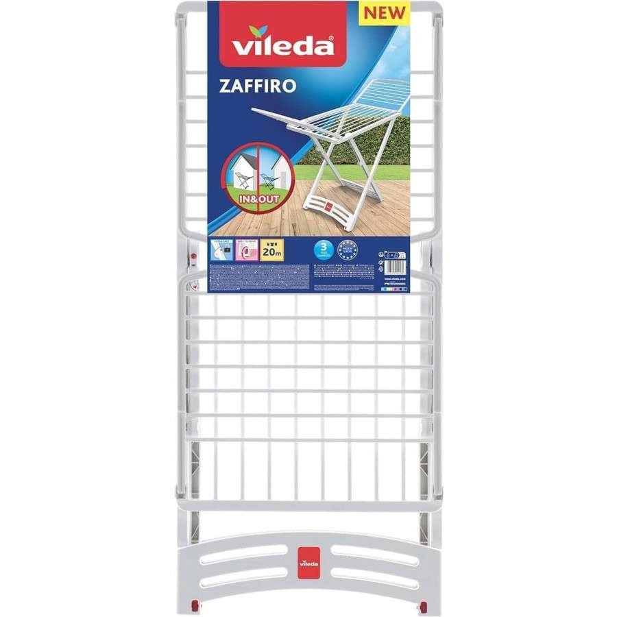 Vileda Zaffiro Stendibiancheria da Pavimento Stendino a Cavalletto da Esterno con Ruote Richiudibile