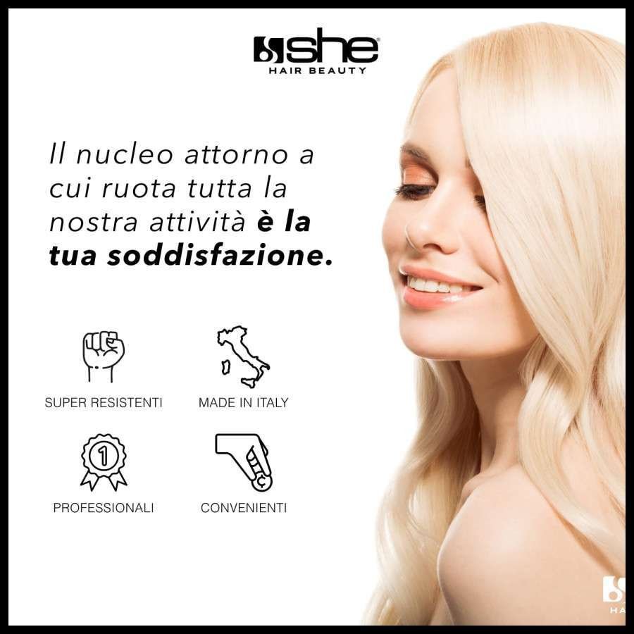 She Easy20 Extension Applicazione Veloce e Facile a Clip Set da 3 Pezzi Capelli Veri Lisci Nero