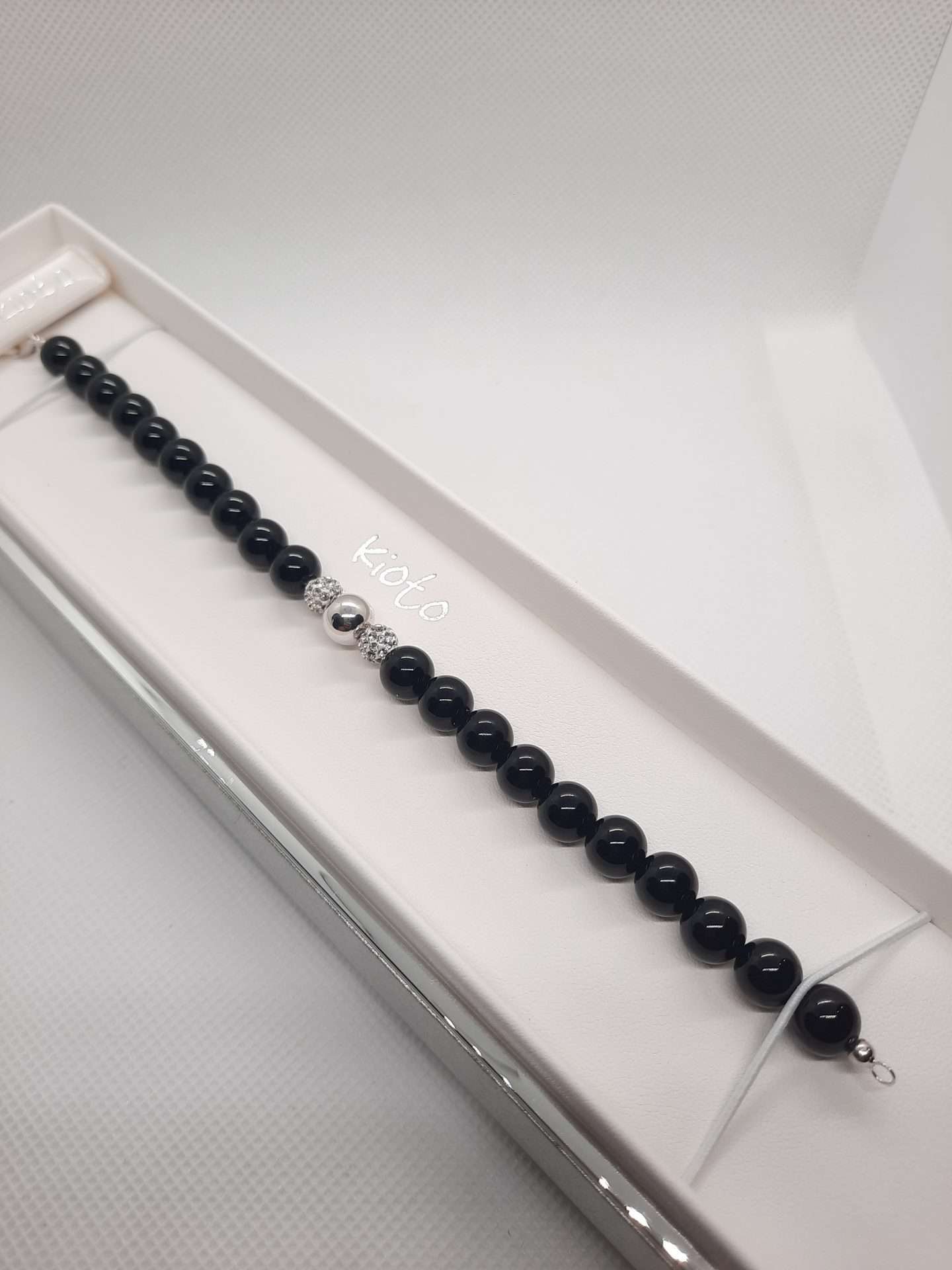 Bracciale donna Kioto Gioielli con Perle Onice e Oro 18 Kt 290B/AN - immagine 4
