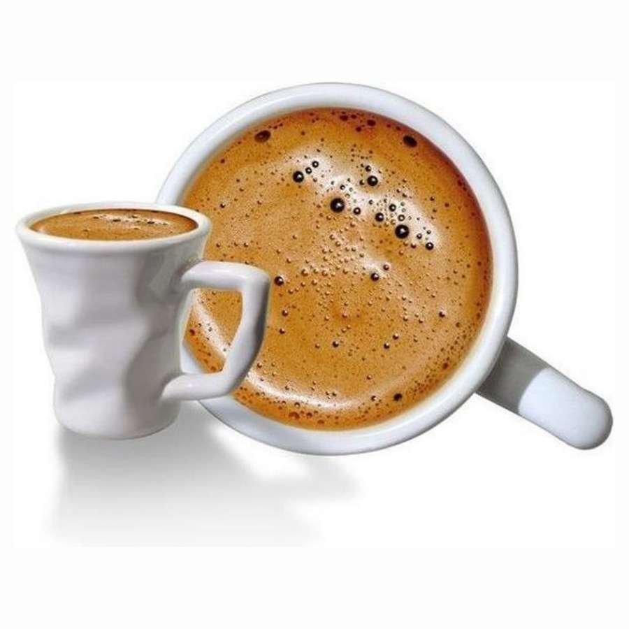 6 Tazzine da Caffè Espresso Effetto Stropicciato in Ceramica Bianca
