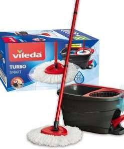 Vileda Lavapavimenti Turbo Smart Microfibra in Poliestere con Sistema a Pedale ‎Standard
