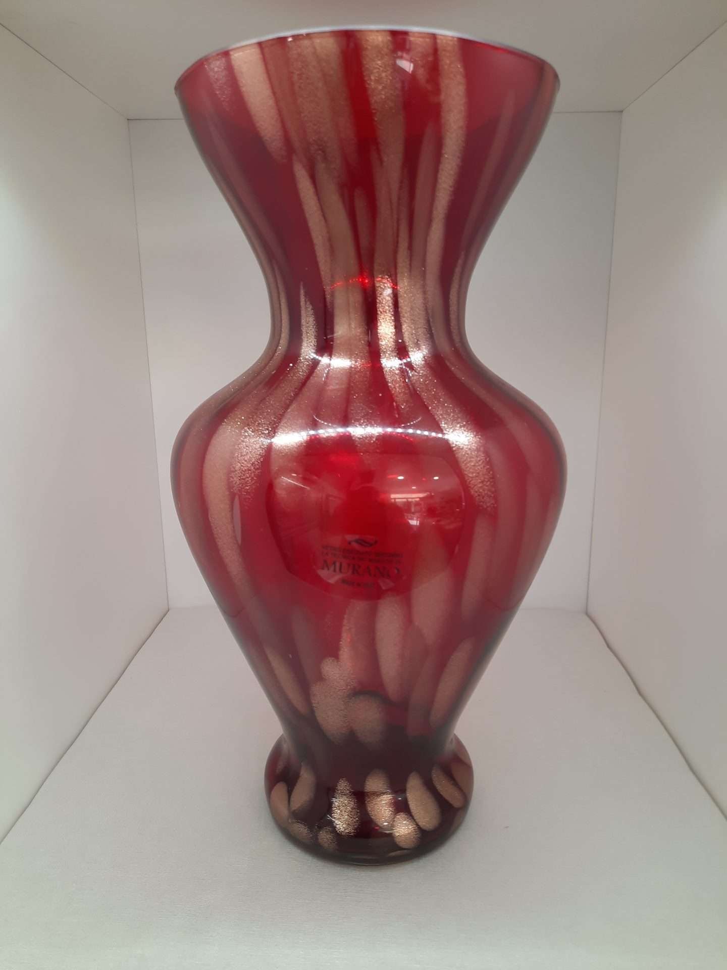 Vaso in vetro di Murano Rosso Oro 06403