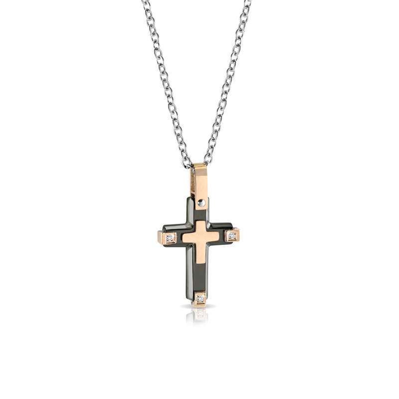 Collana Uomo con Crocifisso in Acciaio 316L black