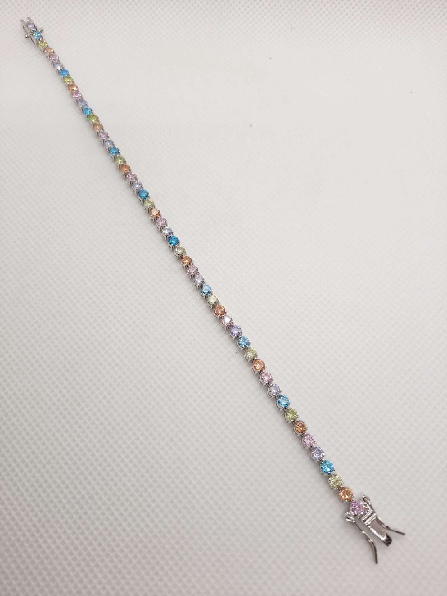 Bracciale Tennis in Argento con Zirconi Multicolor