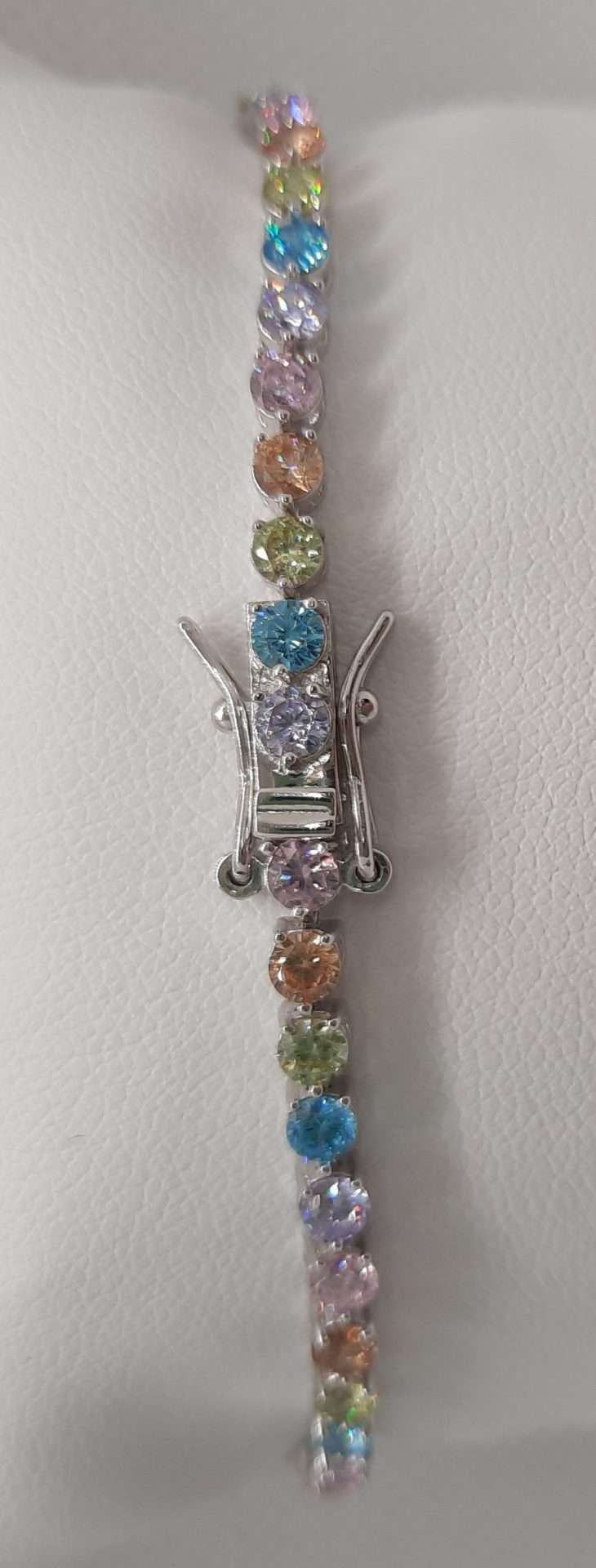 Bracciale Tennis in Argento con Zirconi Multicolor - immagine 2