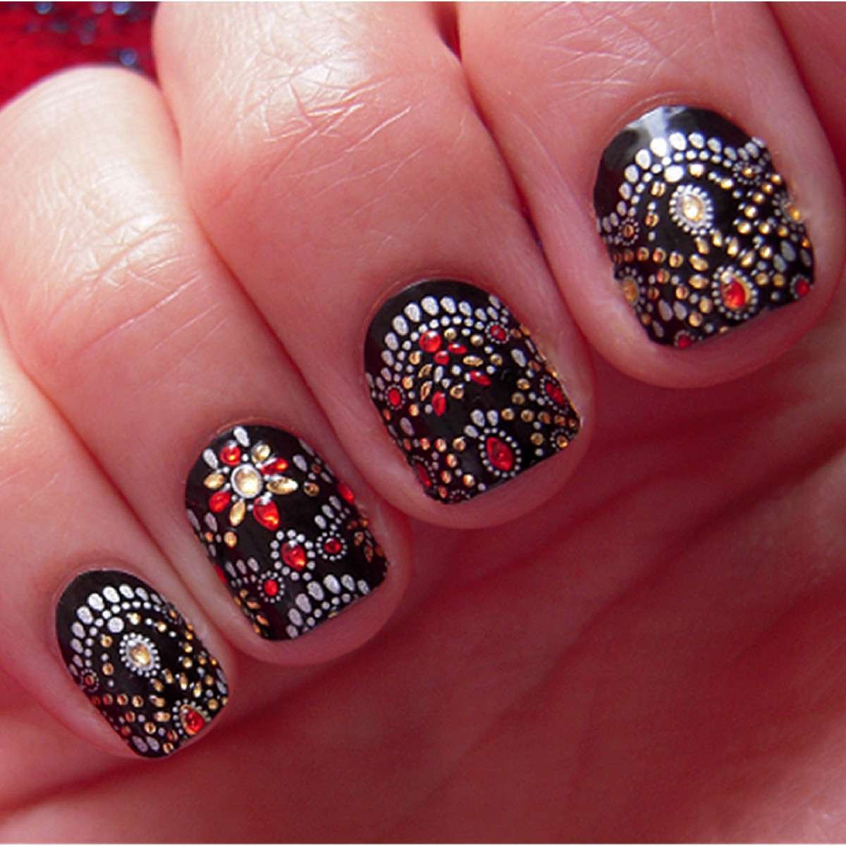 Adesivi per unghie gioiello 3D Revlon by Marchesa Jeweled noir