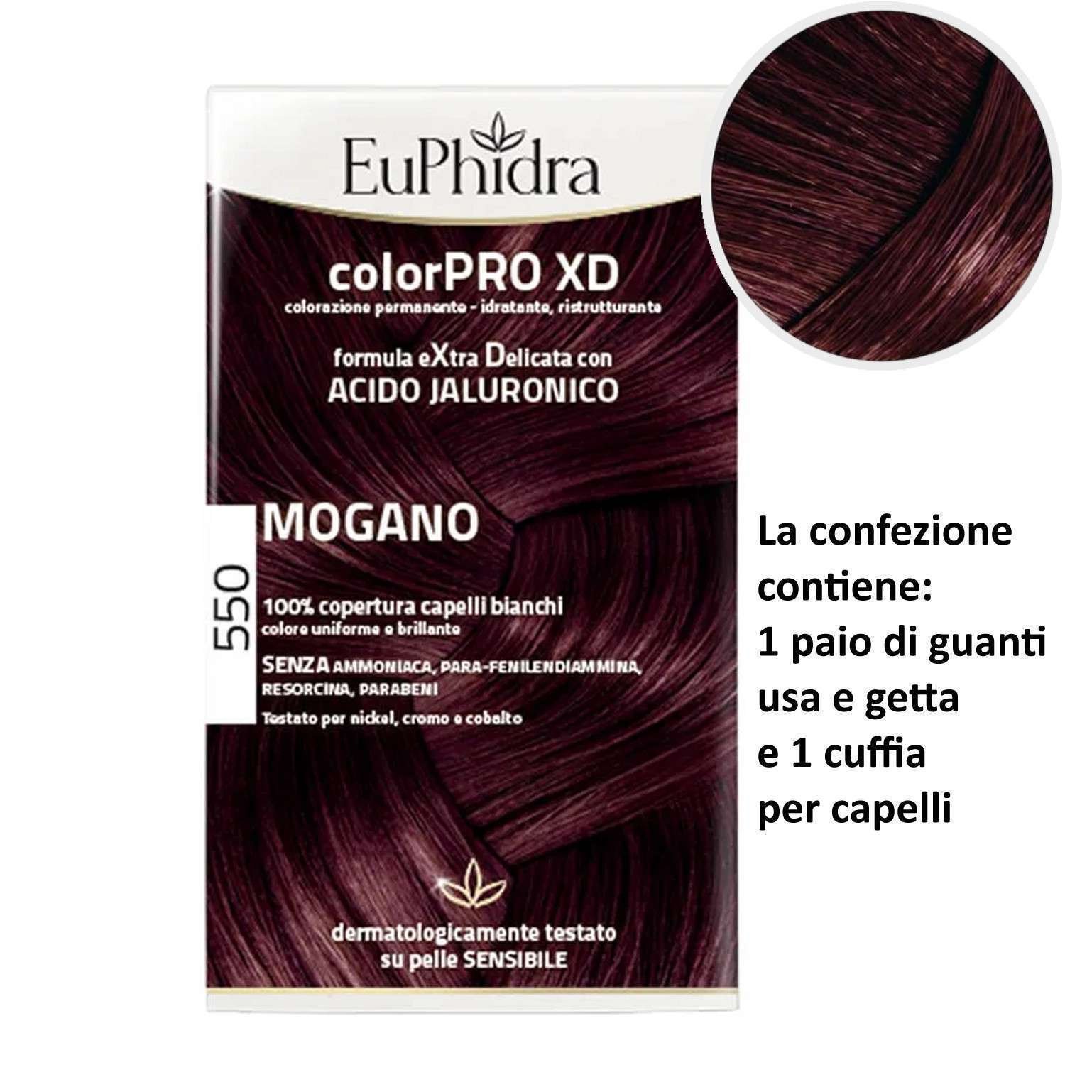 EuPhidra Colorpro XD 550 Mogano Tinta per capelli Senza Ammoniaca
