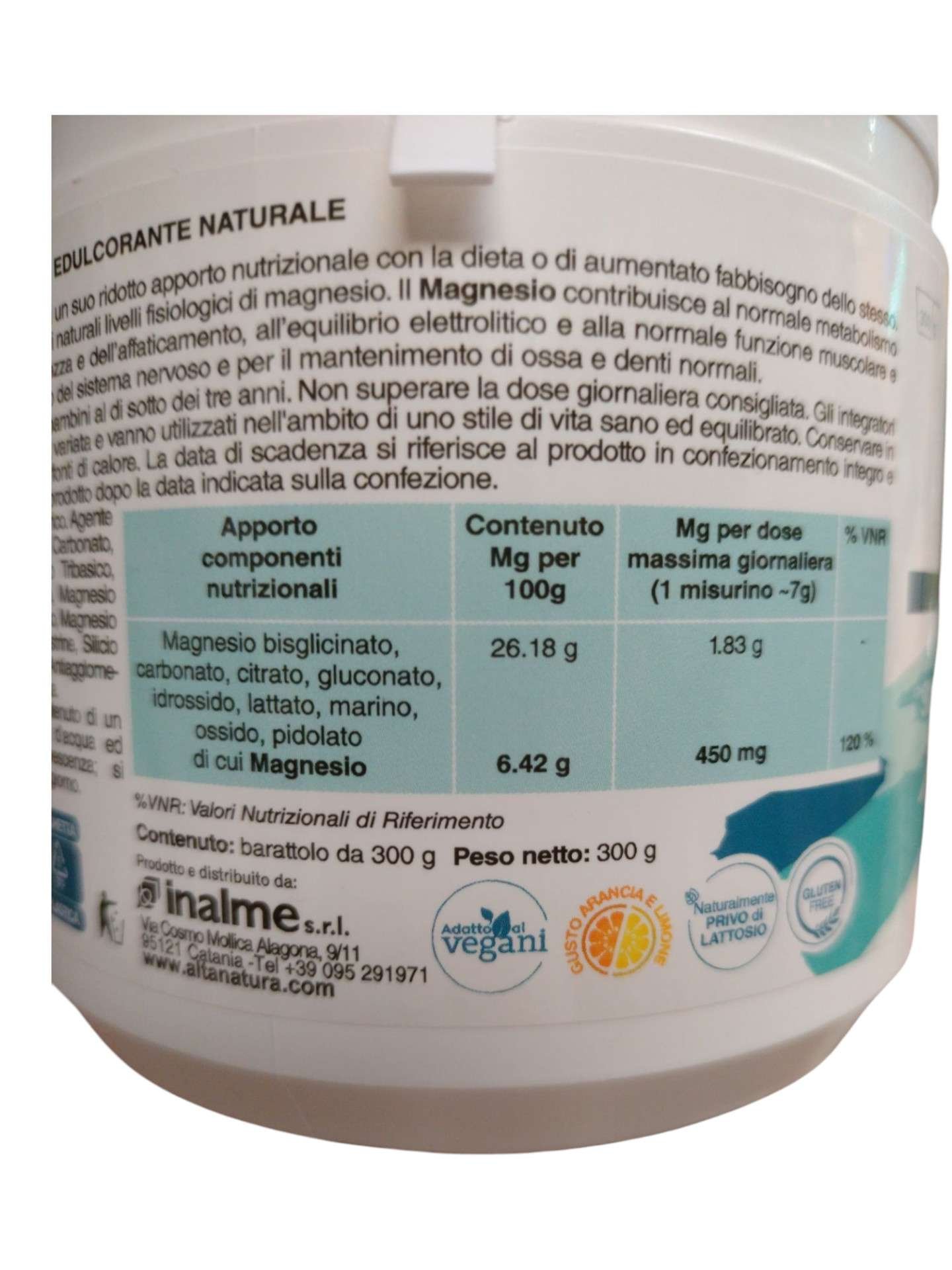 VMag Magnesio Valente 9 Fonti di Magnesio in polvere 300gr