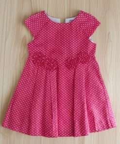Vestito Mayoral art.3946 fucsia e Pois bianchi con fiori per bambina 3 anni