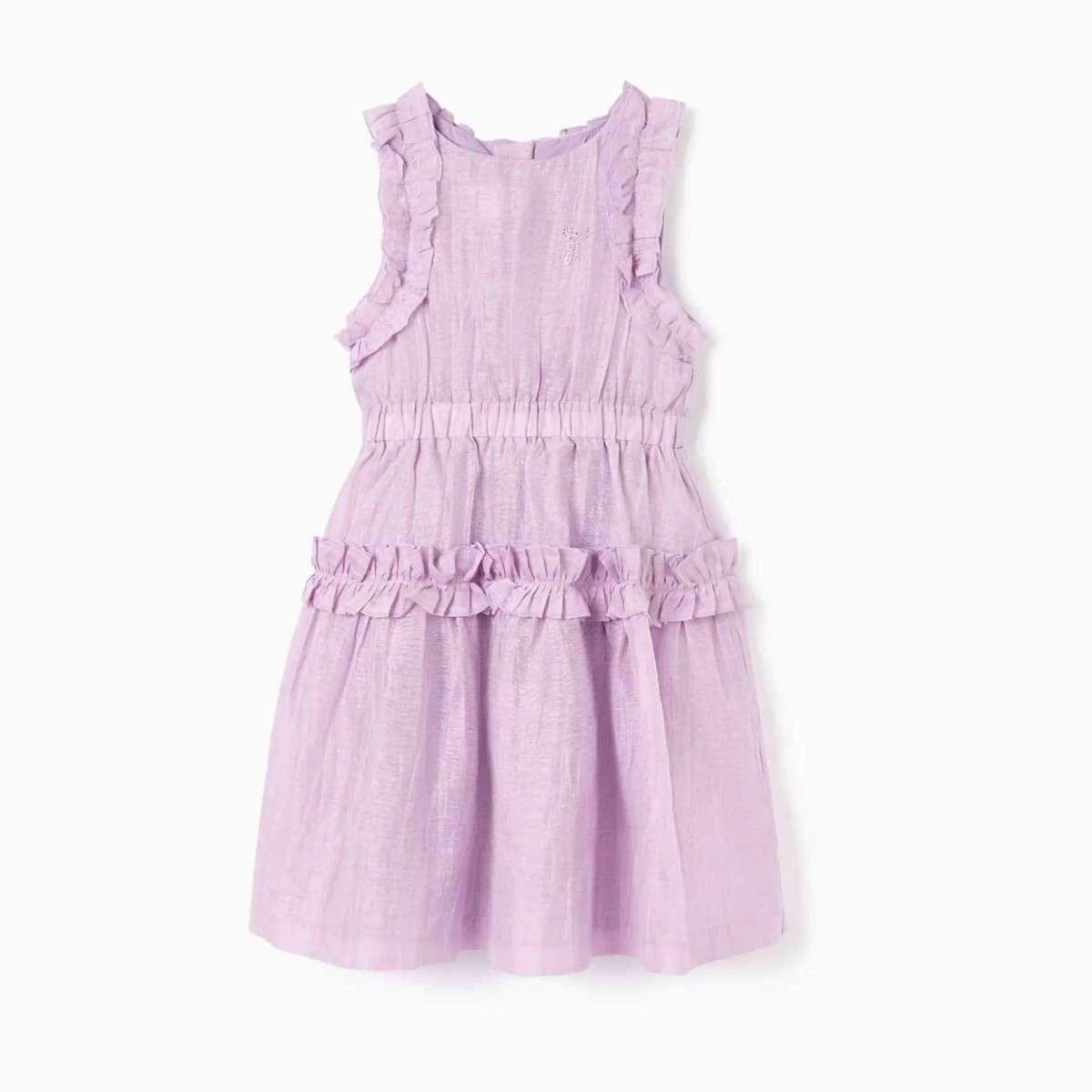Vestito ragazza elegante Mayoral art.6961 in lino color lilla