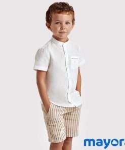 Completo Bambino camicia e pantaloncini Beige 3267 Regular Fit