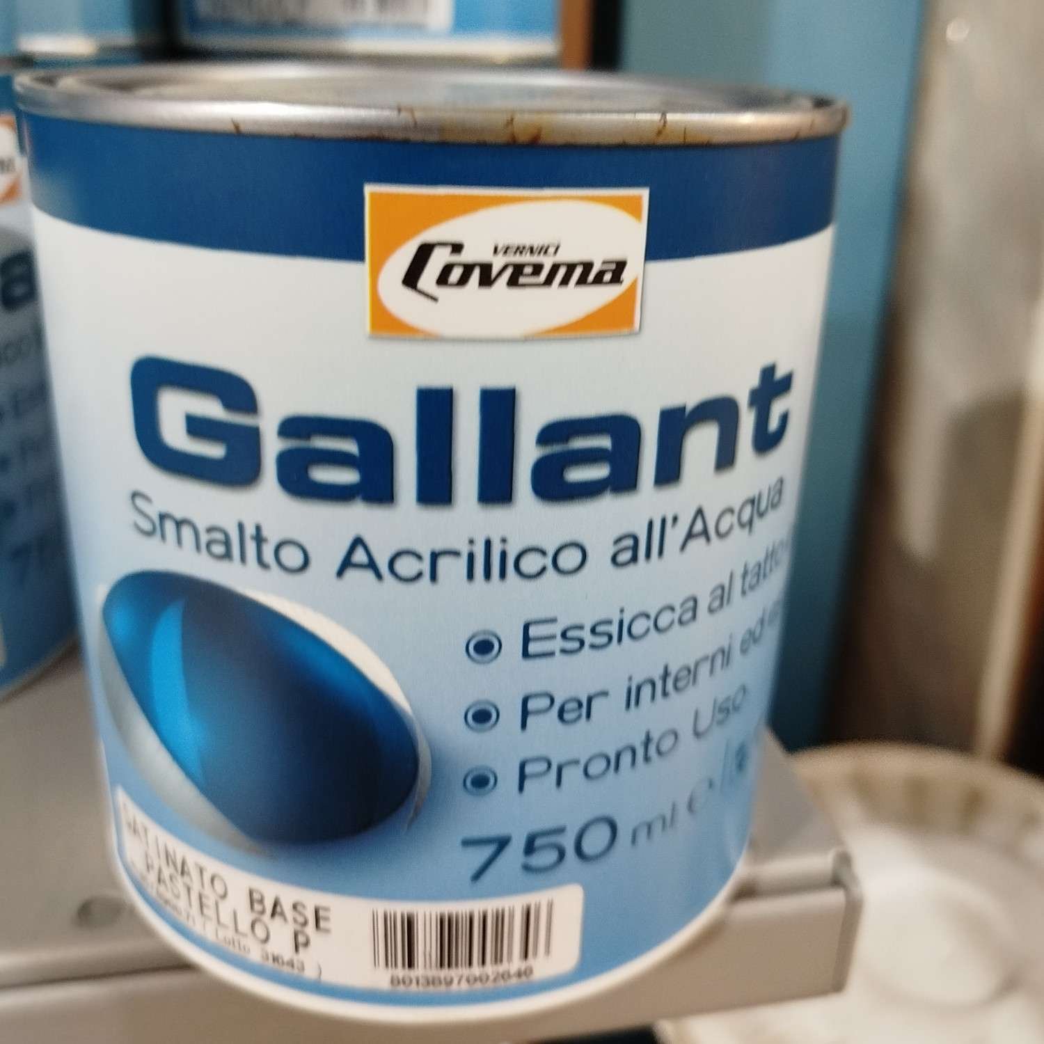 Gallant Smalto acrilico all'acqua Satinato Base pastello P 0,75kg Covema Vernici
