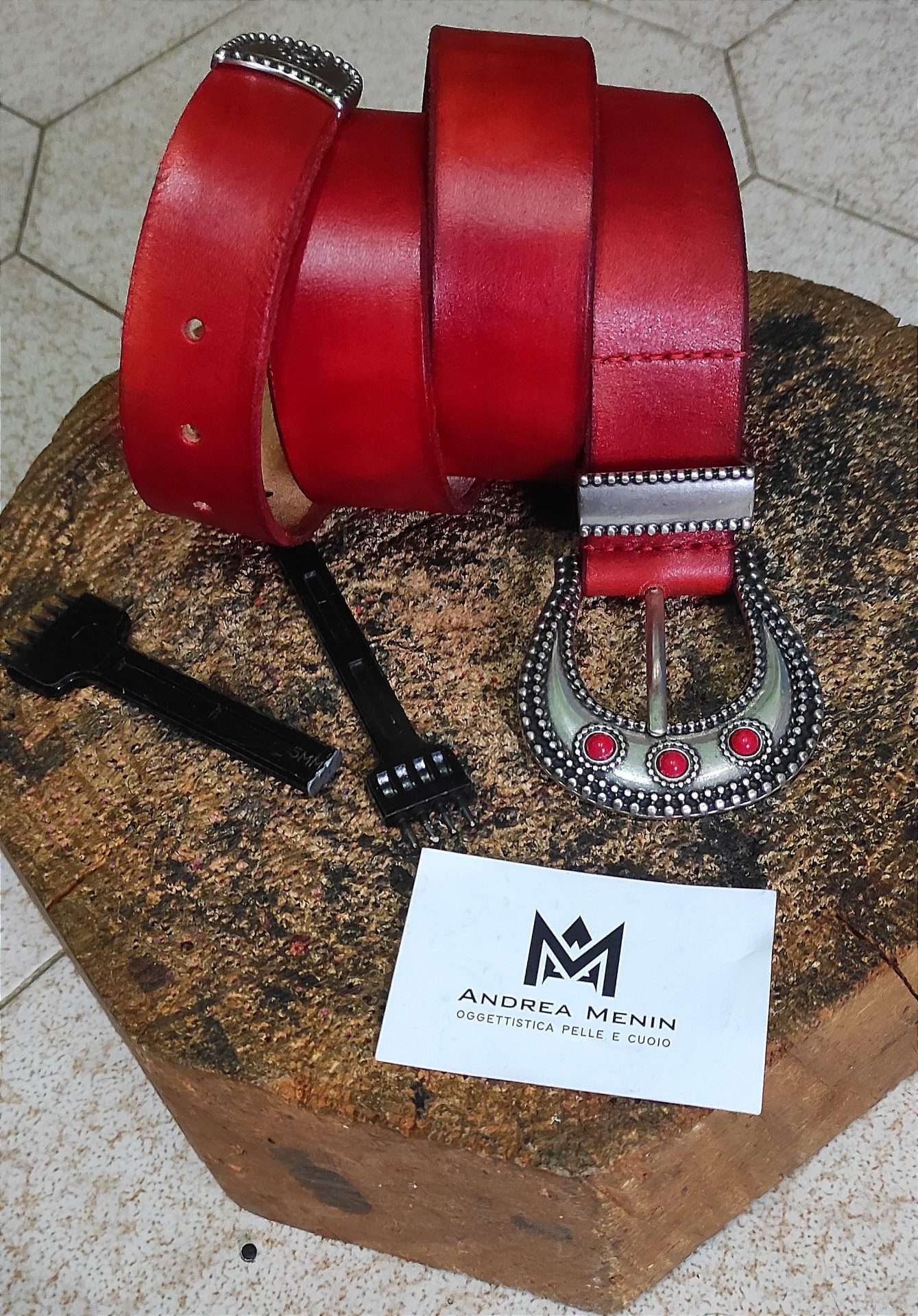 cintura uomo rossa - immagine 2
