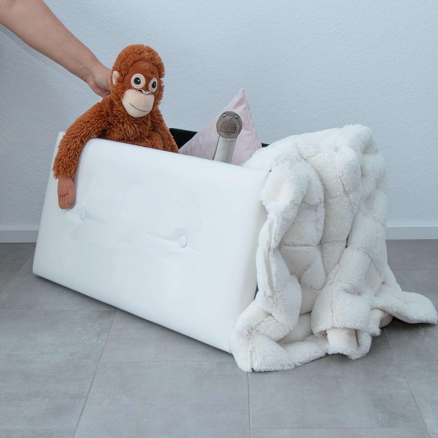 Pouf contenitore in ecopelle