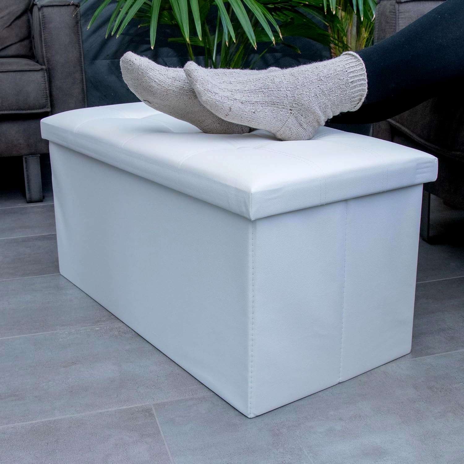 Pouf contenitore in ecopelle