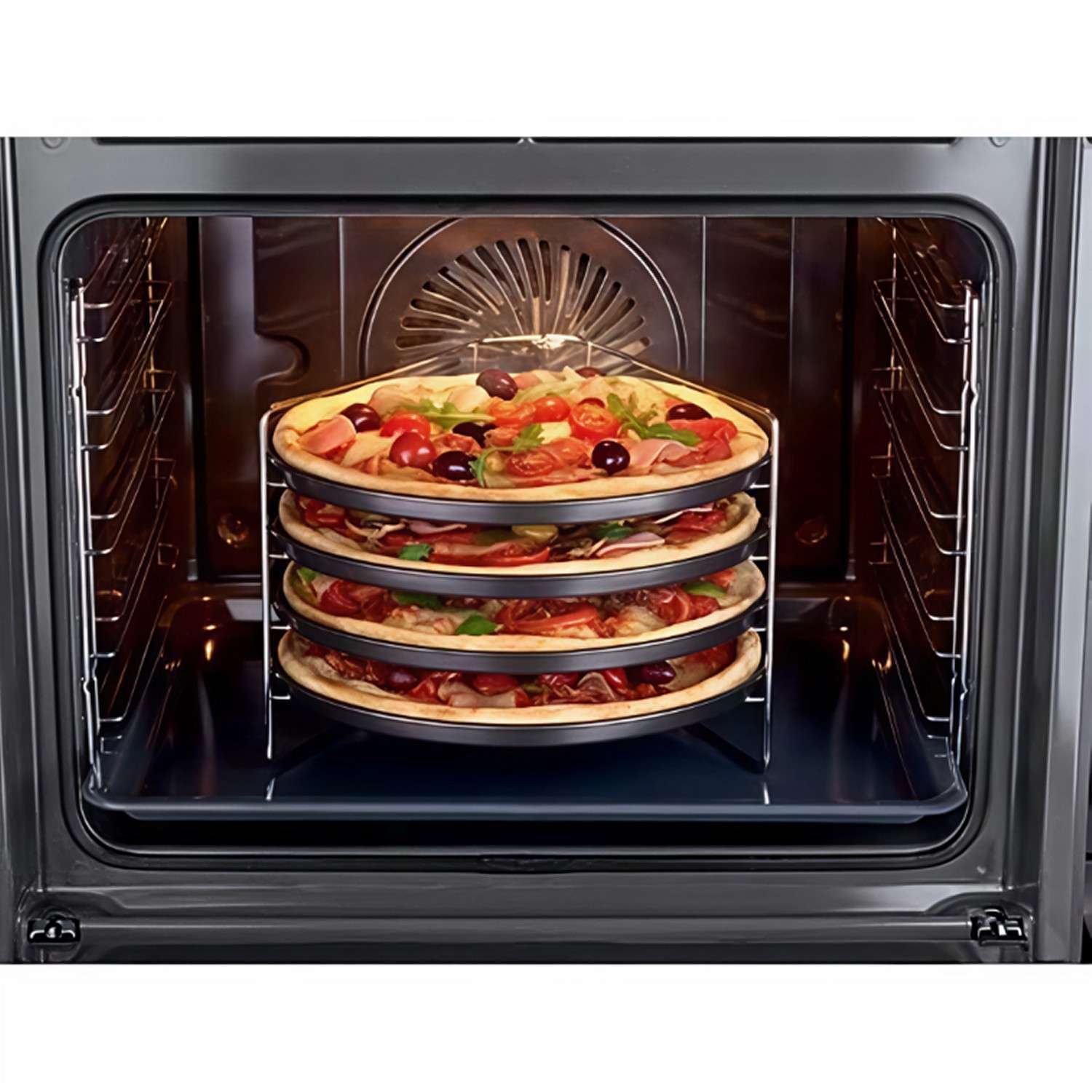 Set 5pz Teglie per pizza con supporto