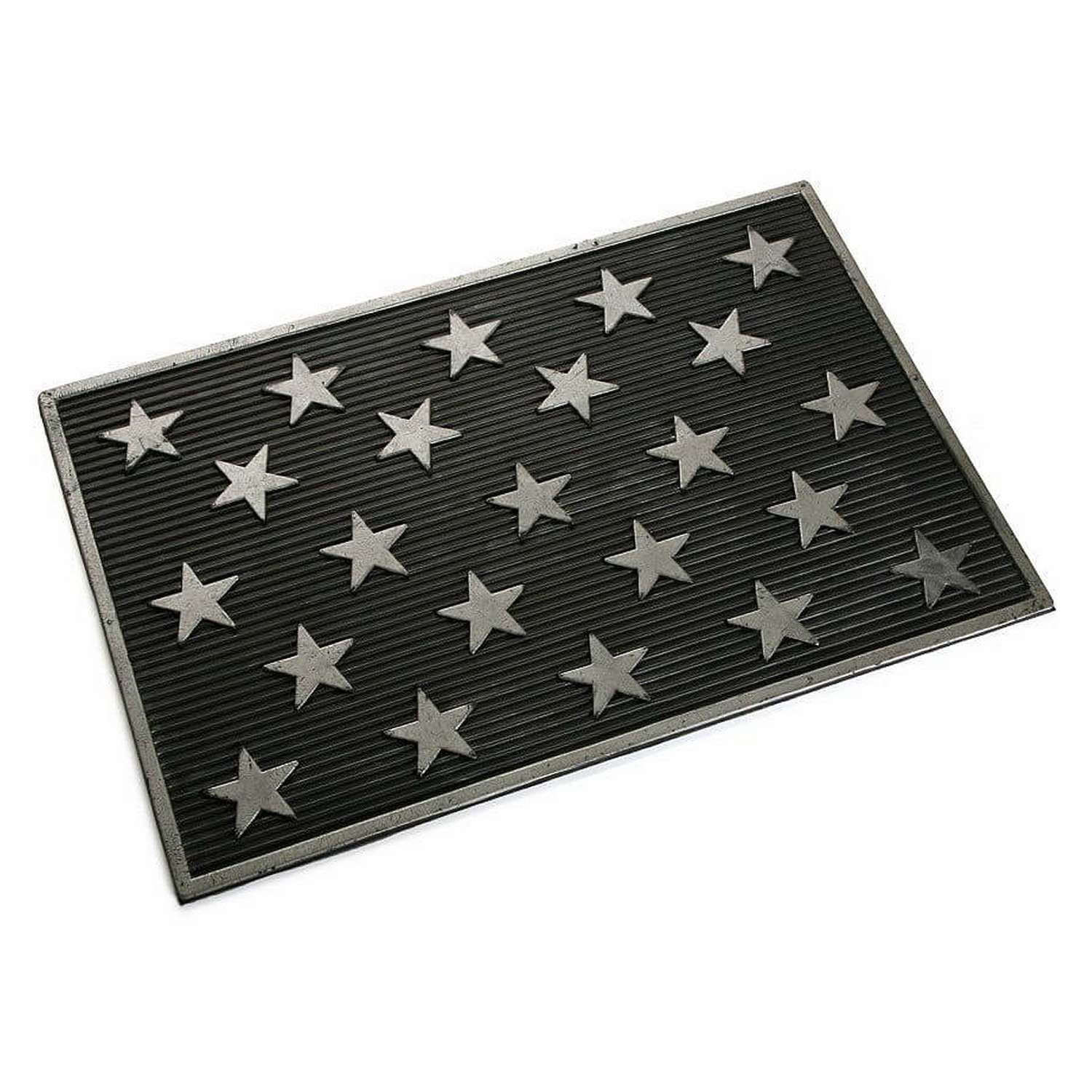 Zerbino in gomma antiscivolo da esterni nero Stelle 60x40 cm