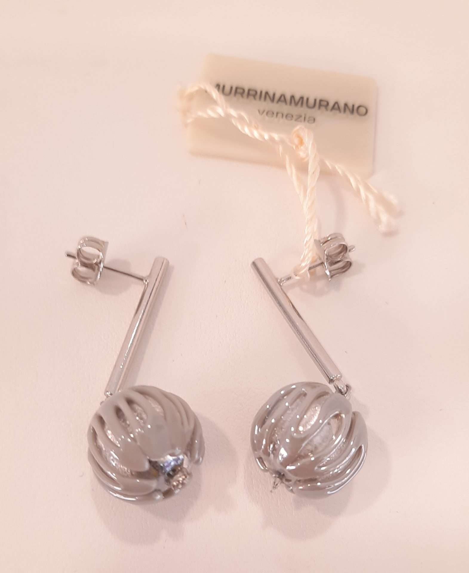 Orecchini donna vetro Murrina Murano Grigio Collezione Gea gm0274.06