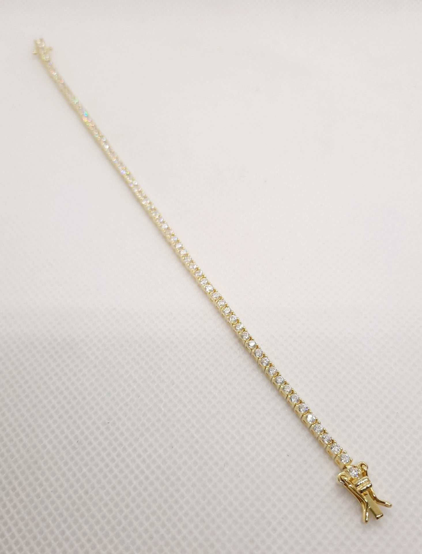 Bracciale Tennis in Argento Dorato con Zirconi Bianchi