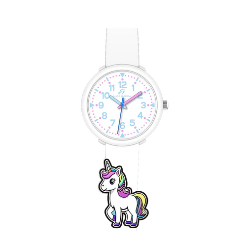 Orologio Bambina Luca Barra Silicone Bianco con Unicorno Jw100
