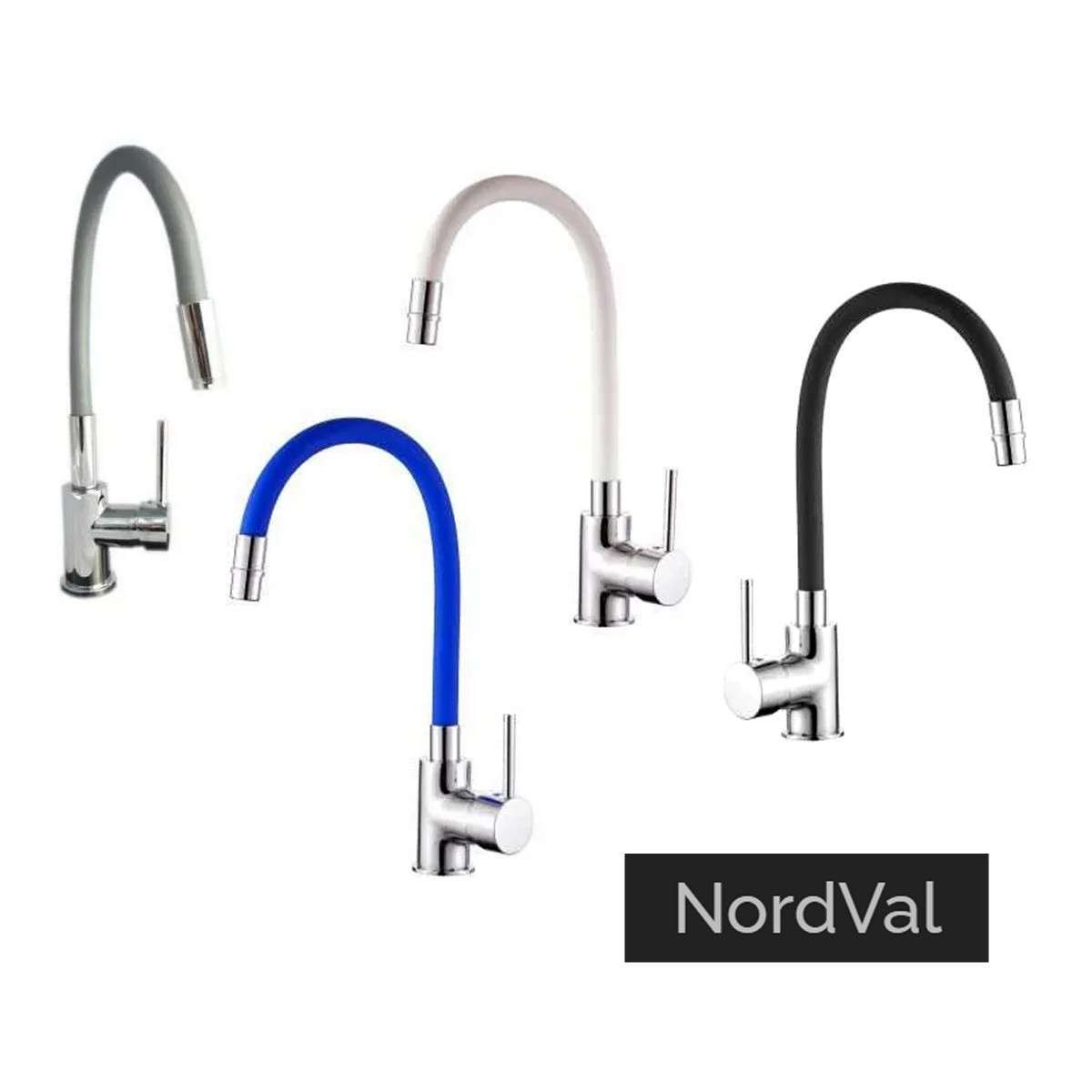 Miscelatore Lavello Nordval Silver Nero Blu Bianco Cod. E811