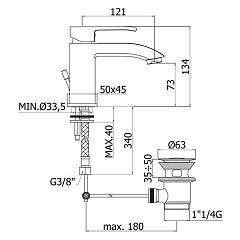 Paffoni LES075CR Level Miscelatore lavabo - cromo scarico 1"1/4 - immagine 3