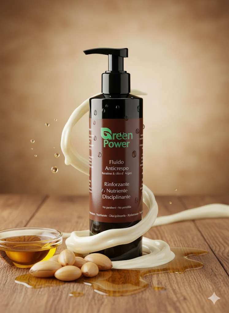 Fluido anticrespo a base di Cheratina e olio d'Argan Green Power Verdecura