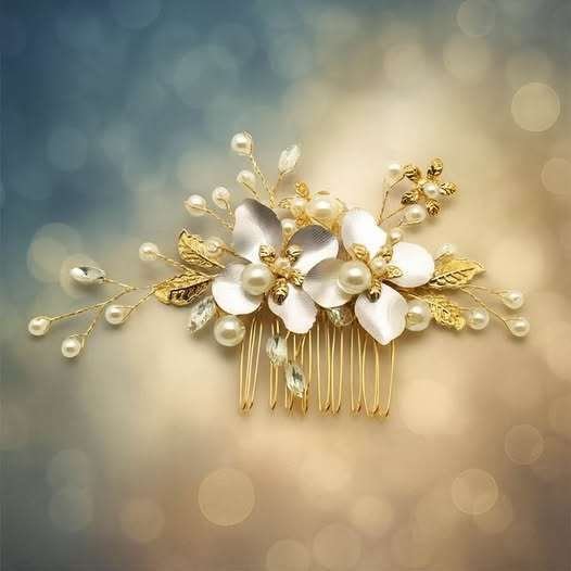Pettine 2 fiori perle e strass Look Company
