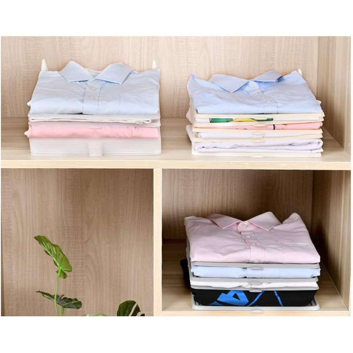Deger 5 Pz Cartella organizer per vestiti Mensola Anti Pieghe Abbigliamento