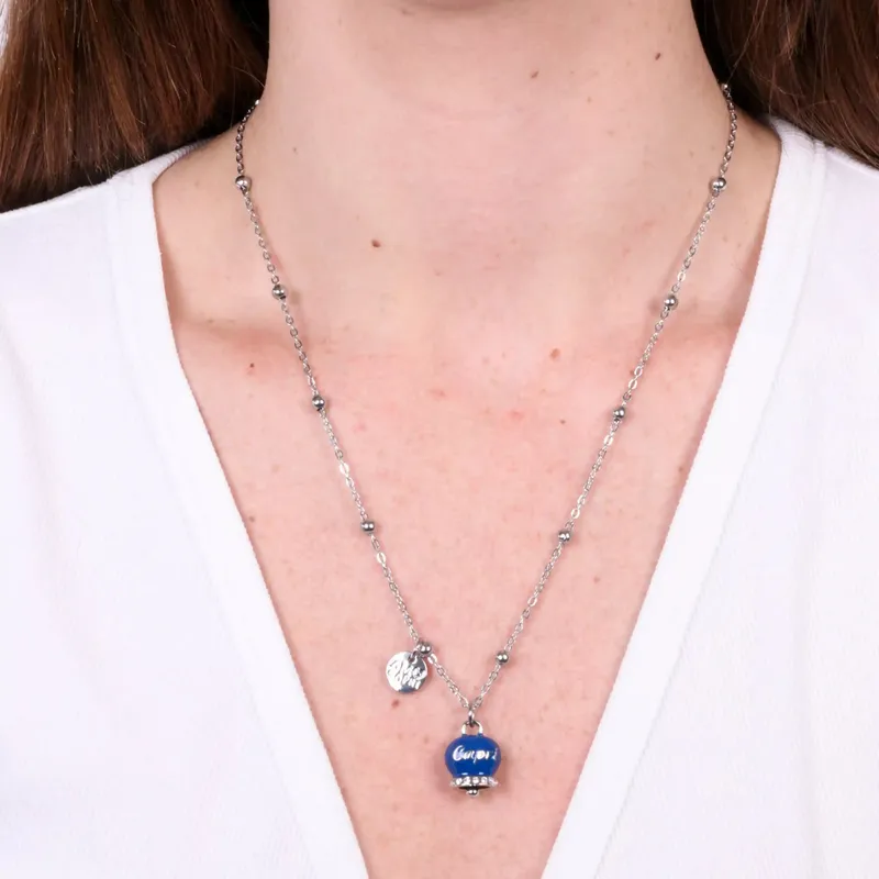 Collana in Metallo maglia a pallini con campanella blu e scritta Capri 3140154 - immagine 4