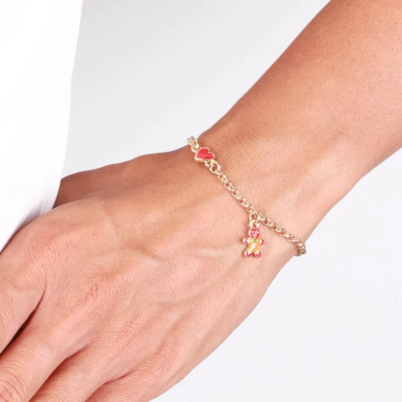 Bracciale in Metallo pan di zenzero e cuore rosso 3572293 - immagine 4