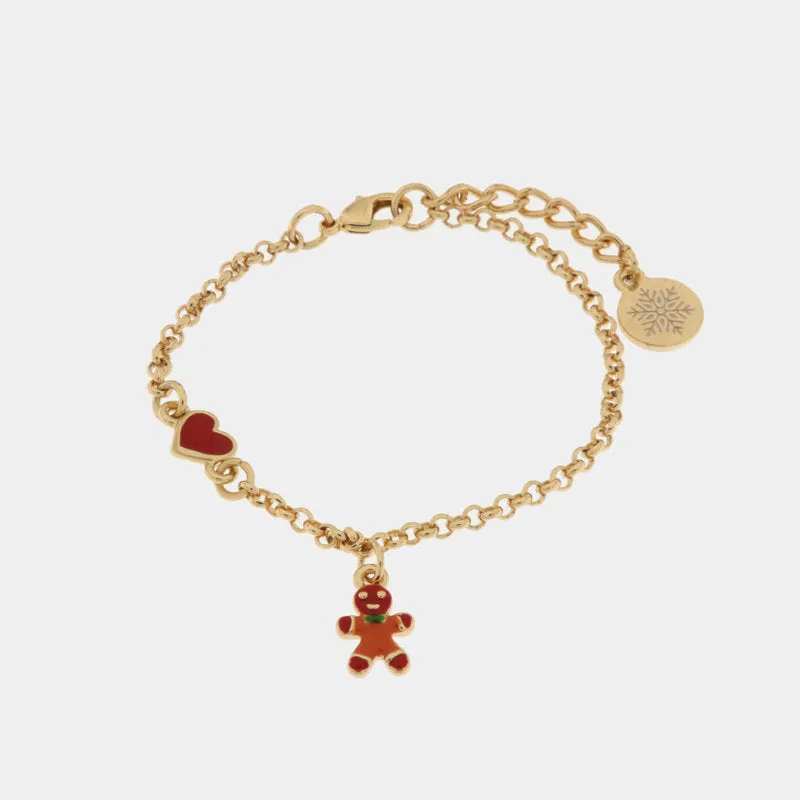 Bracciale in Metallo pan di zenzero e cuore rosso 3572293