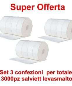 set 3pz ROIAL Salvietta leva smalto in rotolo NAILPAD