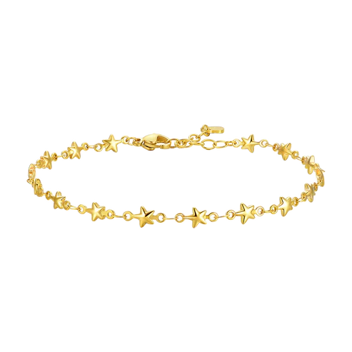 Cavigliera Donna Luca Barra In Acciaio Gold con Cuori cv161