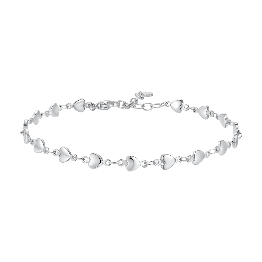 CAVIGLIERA DONNA IN ACCIAIO CON CUORI Codice: CV162