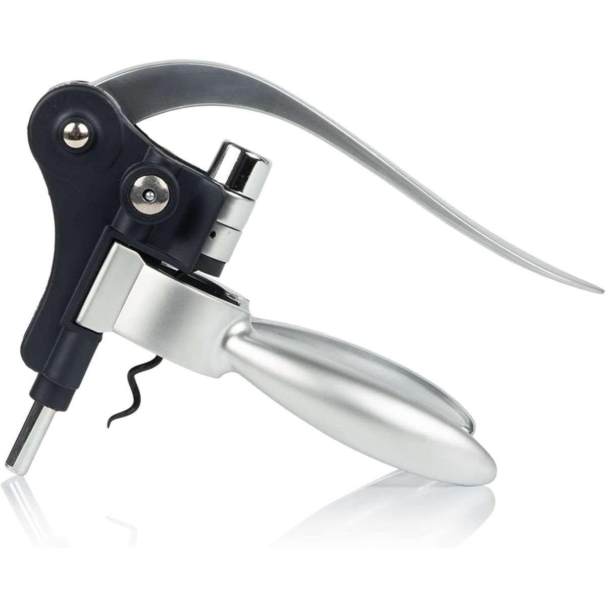 Set da vino in acciaio inox con apribottiglia e tappo decantatore 6pz