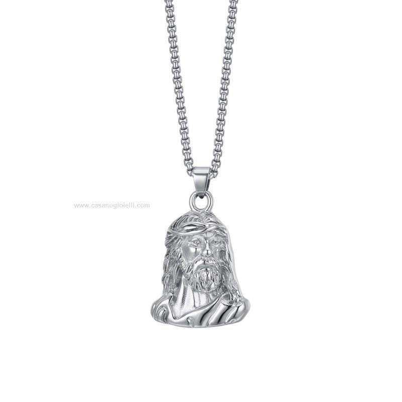 Collana Uomo Con Volto Santo Di Cristo In Acciaio 316l Luca Barra ca481