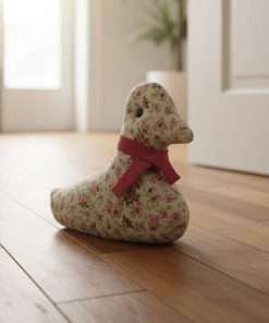 fermaporta papera con fiocco rosso 100% cotone Brandani